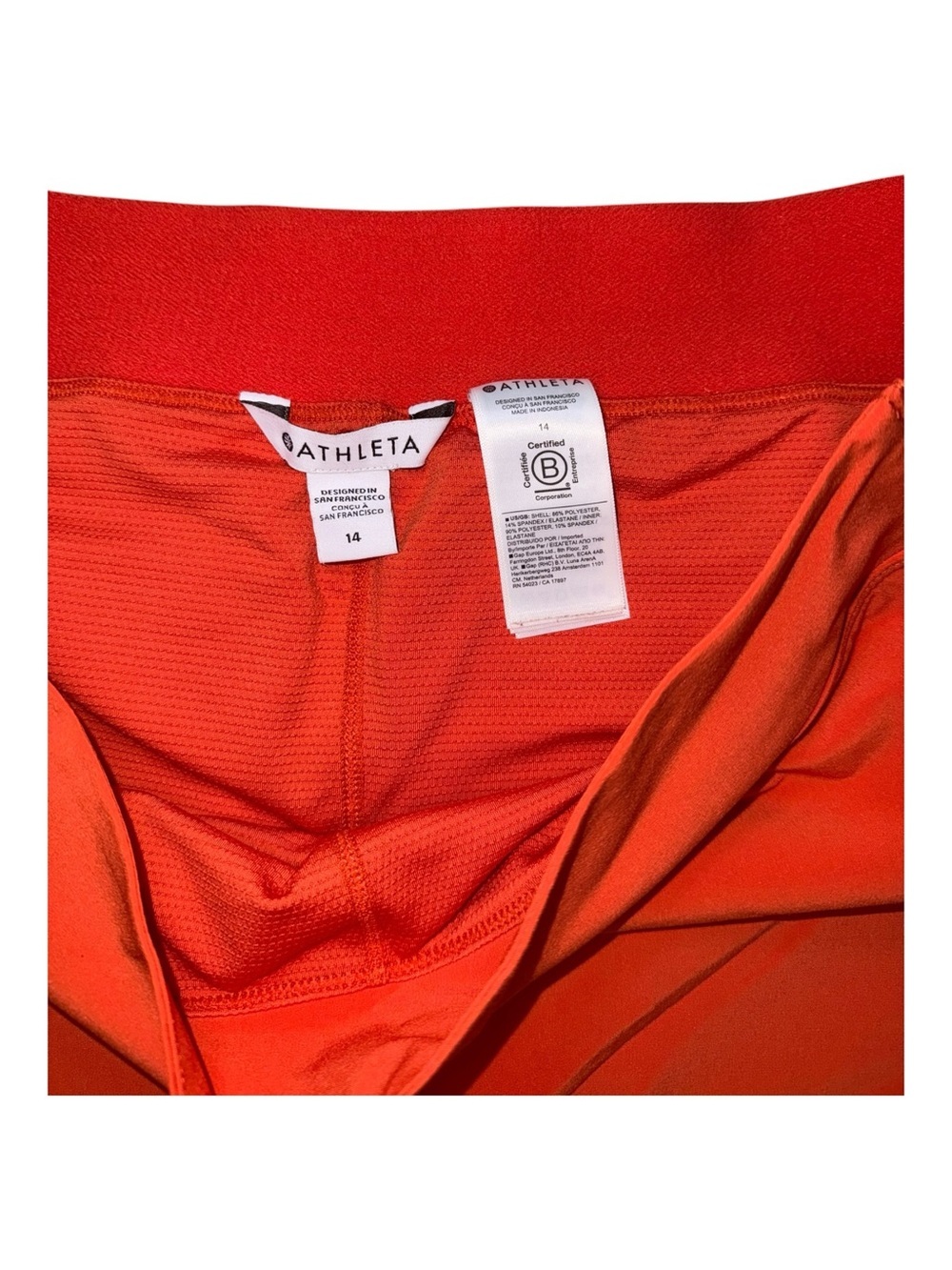 Athleta Bright Red Mini Skort with Contrast Waistband - Picture 2 of 6